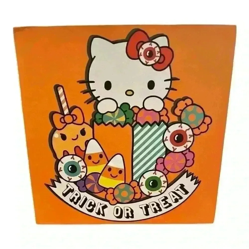 NWT! Hello Kitty Trick or Treat Wooden Halloween Decoration